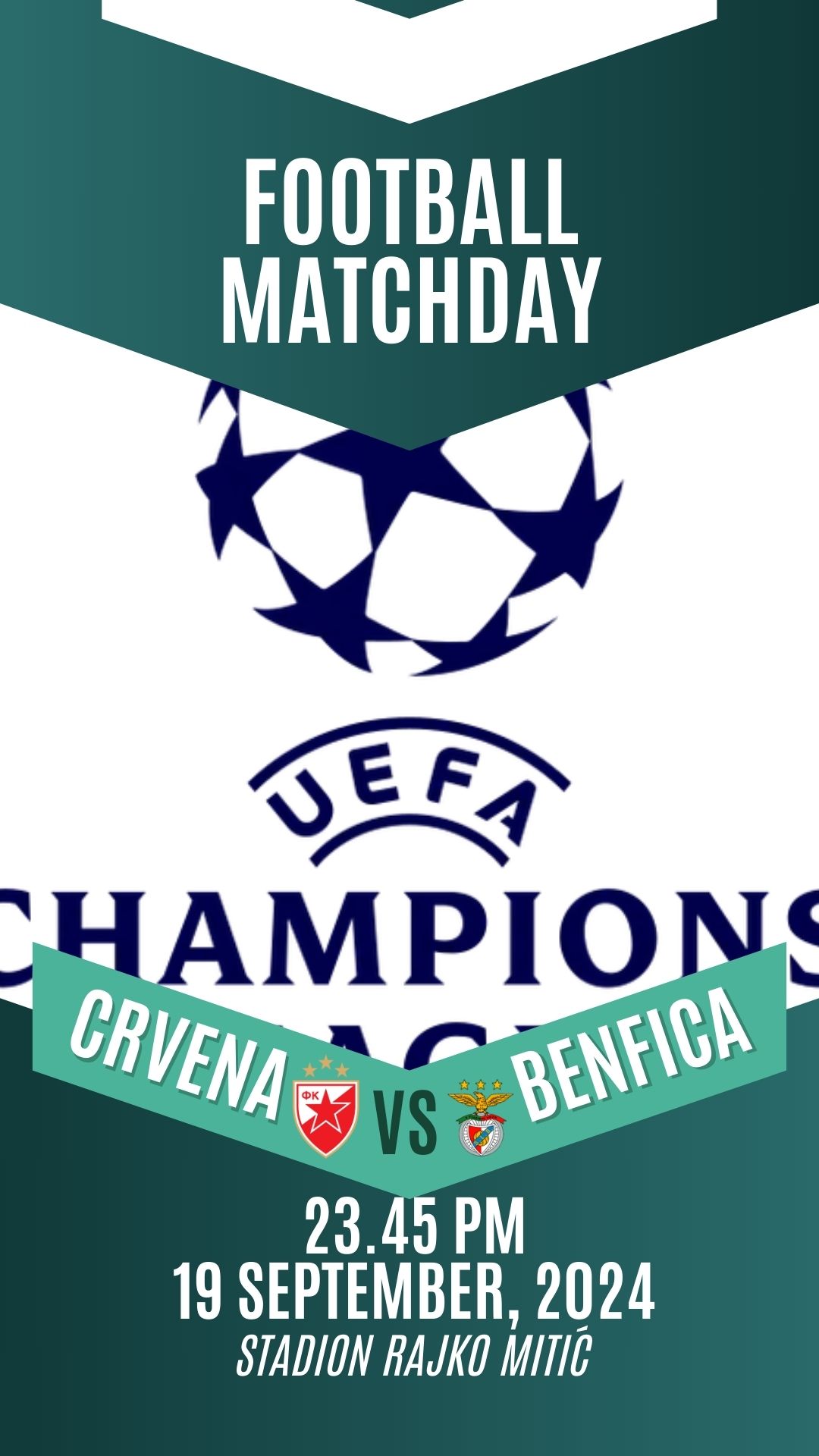 Liga Champions UEFA: Crvena Zvezda vs Benfica