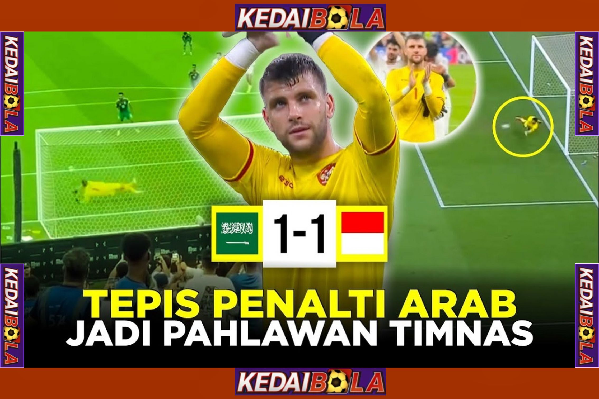 Penyelamatan Penalti Maarten Paes Warnai Hasil Imbang Indonesia dan Arab Saudi